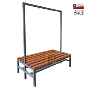 Banca camarín Doble con Arco 100 cm. metal madera