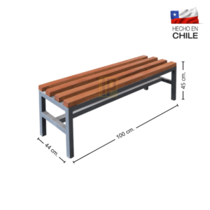 Banca camarín simple 120 cm. metal madera