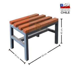 Banca camarín simple 50 cm. metal madera