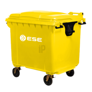 Contenedor de basura plástico 1100 litros color amarillo origen Alemán