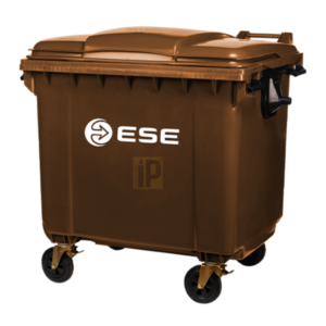 Contenedor de basura plástico 1100 litros color cafe origen Alemán