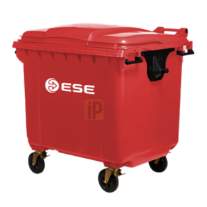 Contenedor de basura plástico 1100 litros color rojo origen Alemán