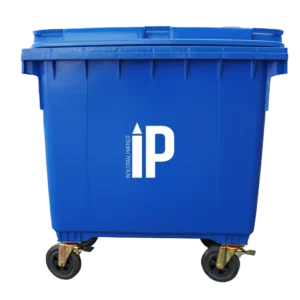 Contenedor de basura plástico 1100 litros color Azul - Industrial Partner