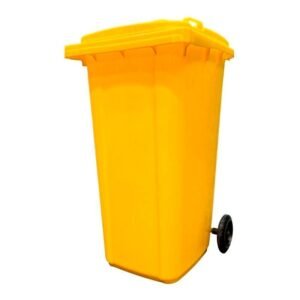 Contenedor de basura plástico 240 litros color Amarillo - Industrial Partner