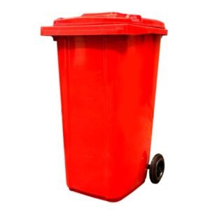 Contenedor de basura plástico 240 litros color Rojo - Industrial Partner