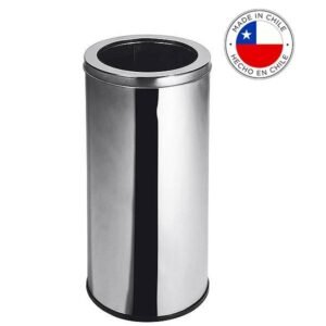 Basurero Acero Inoxidable tapa embudo 120 litros