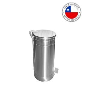 Basurero Acero Inoxidable tapa pedal 15 litros