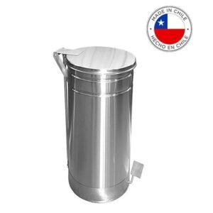 Basurero Acero Inoxidable tapa pedal 60 litros